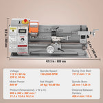 VEVOR Mini Metal Lathe 180x400mm 800W 150-2500 RPM Benchtop