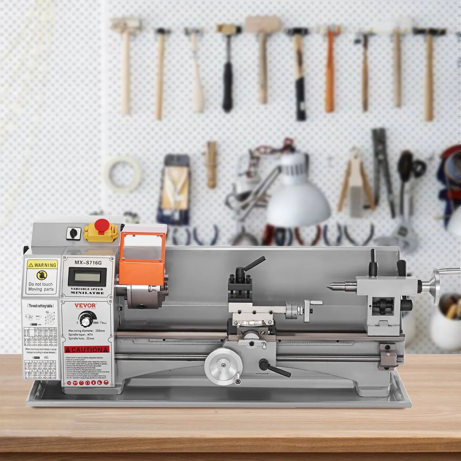 VEVOR Mini Metal Lathe 180x400mm 800W 150-2500 RPM Benchtop