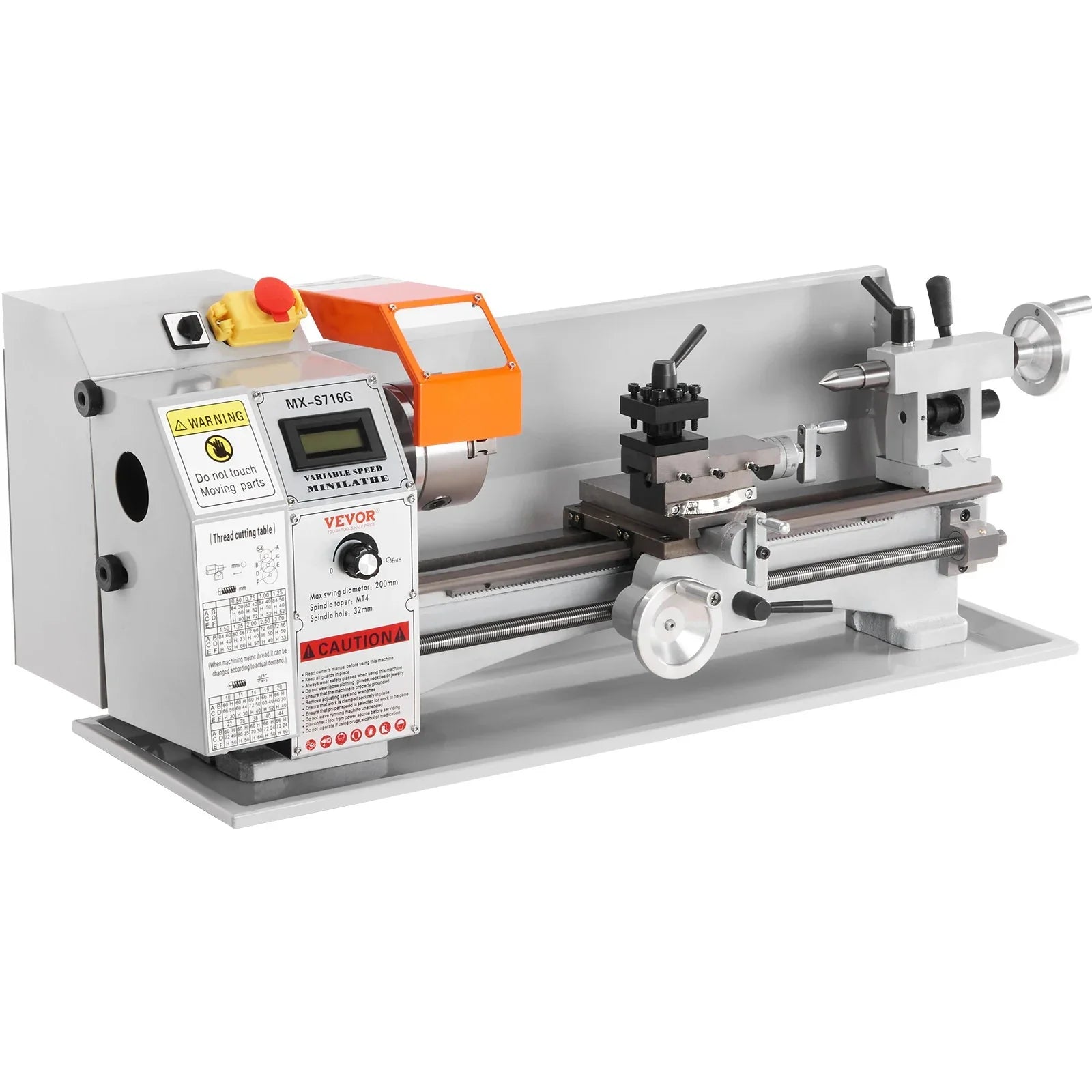 VEVOR Mini Metal Lathe 180x400mm 800W 150-2500 RPM Benchtop