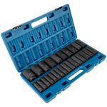 VEVOR 26pc 1/2" Drive Impact Socket Set Metric 10-36mm Deep 6-Point