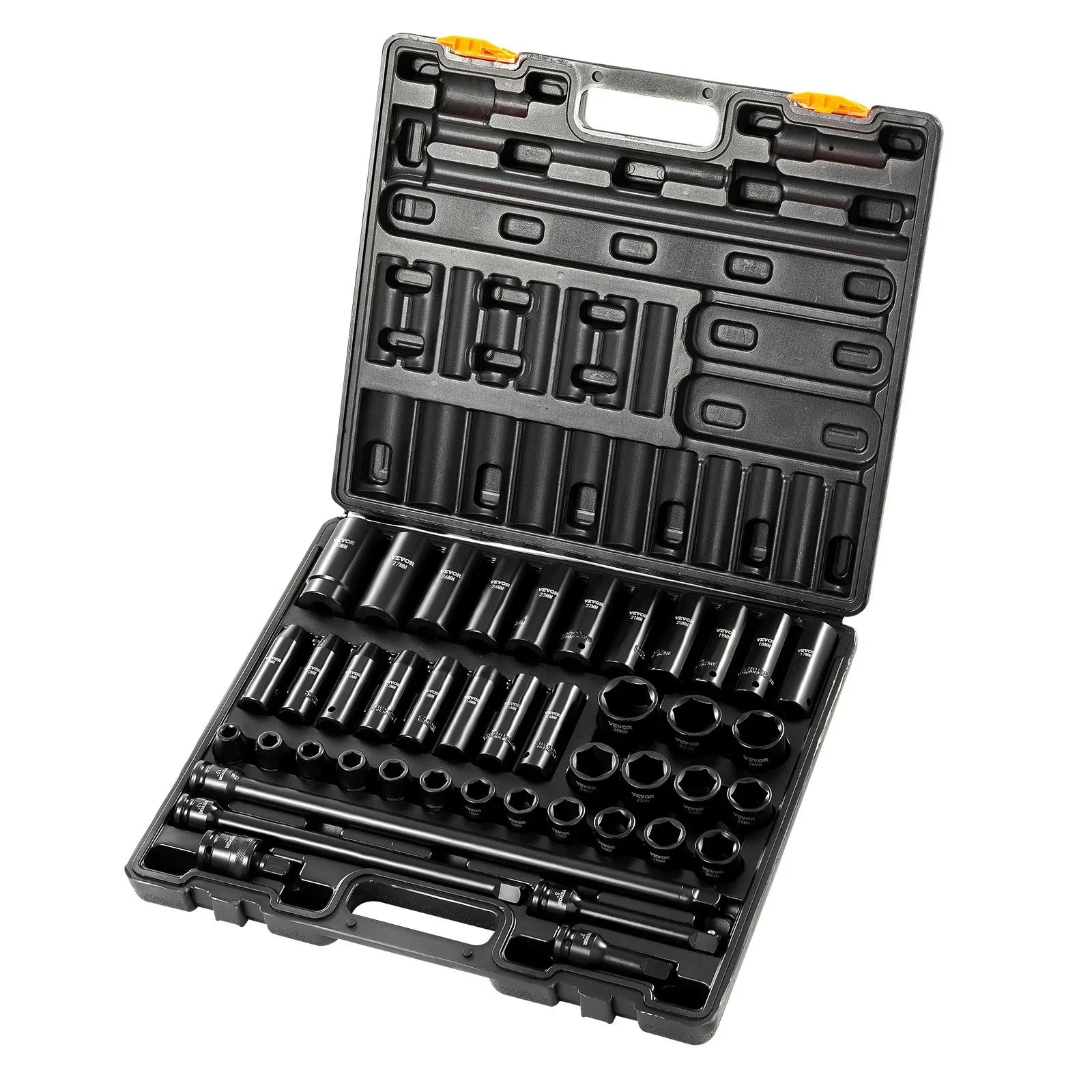 VEVOR 43pc Impact Socket Set 6-Point Metric 9-30mm Standard Deep