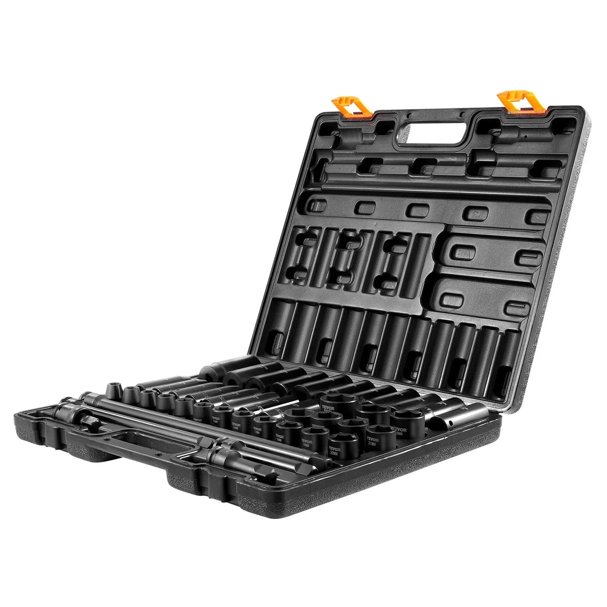 VEVOR 43pc Impact Socket Set 6-Point Metric 9-30mm Standard Deep