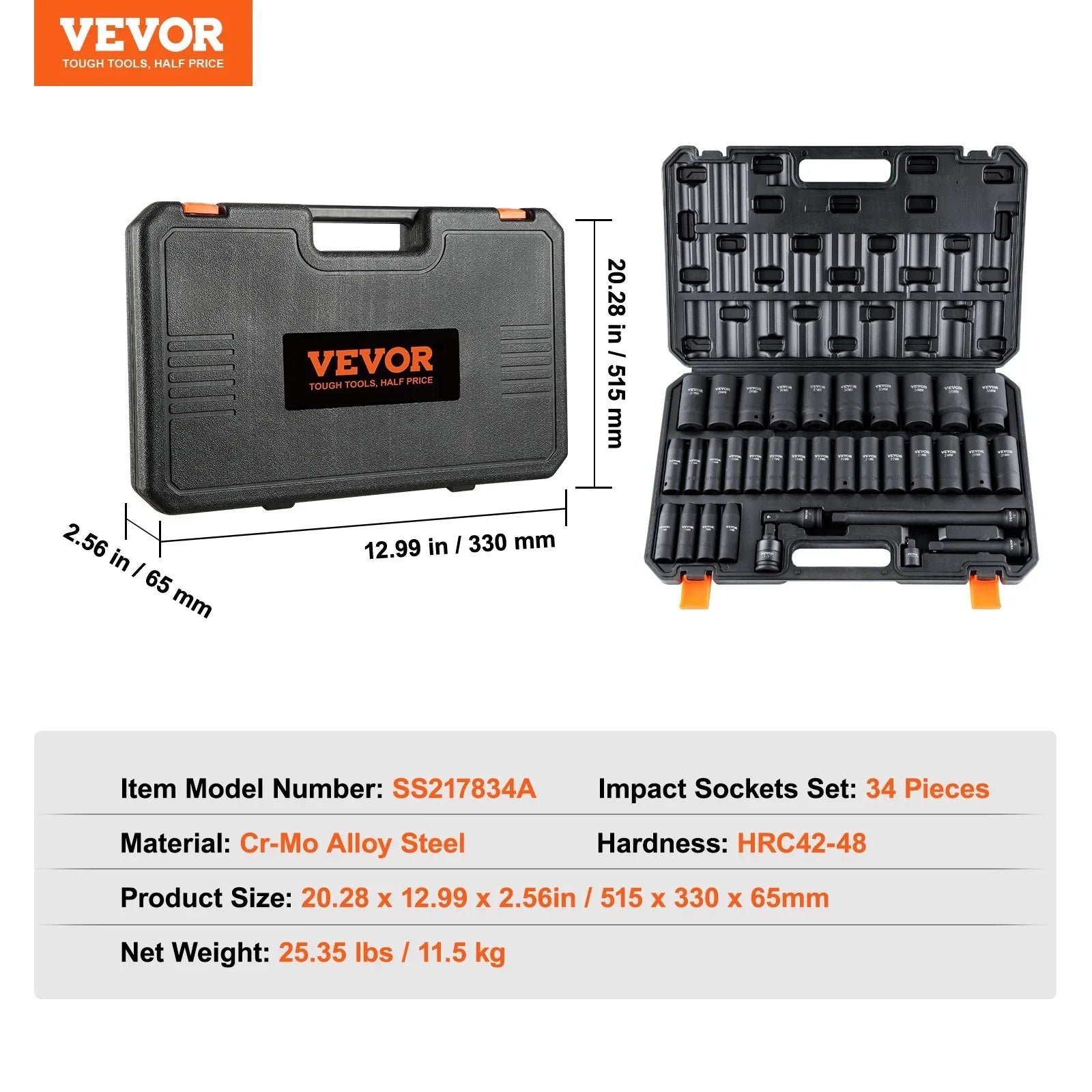 VEVOR 34pc 1/2