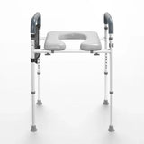 VEVOR Raised Toilet Seat, 7-Position Height Adjustment 655-805 Mm, 158.7 kg Weight Capacity, with Comfort Padded Aluminum Frame, Universal Toilet Seat Riser, for Elderly, Handicap, Pregnant, Medical