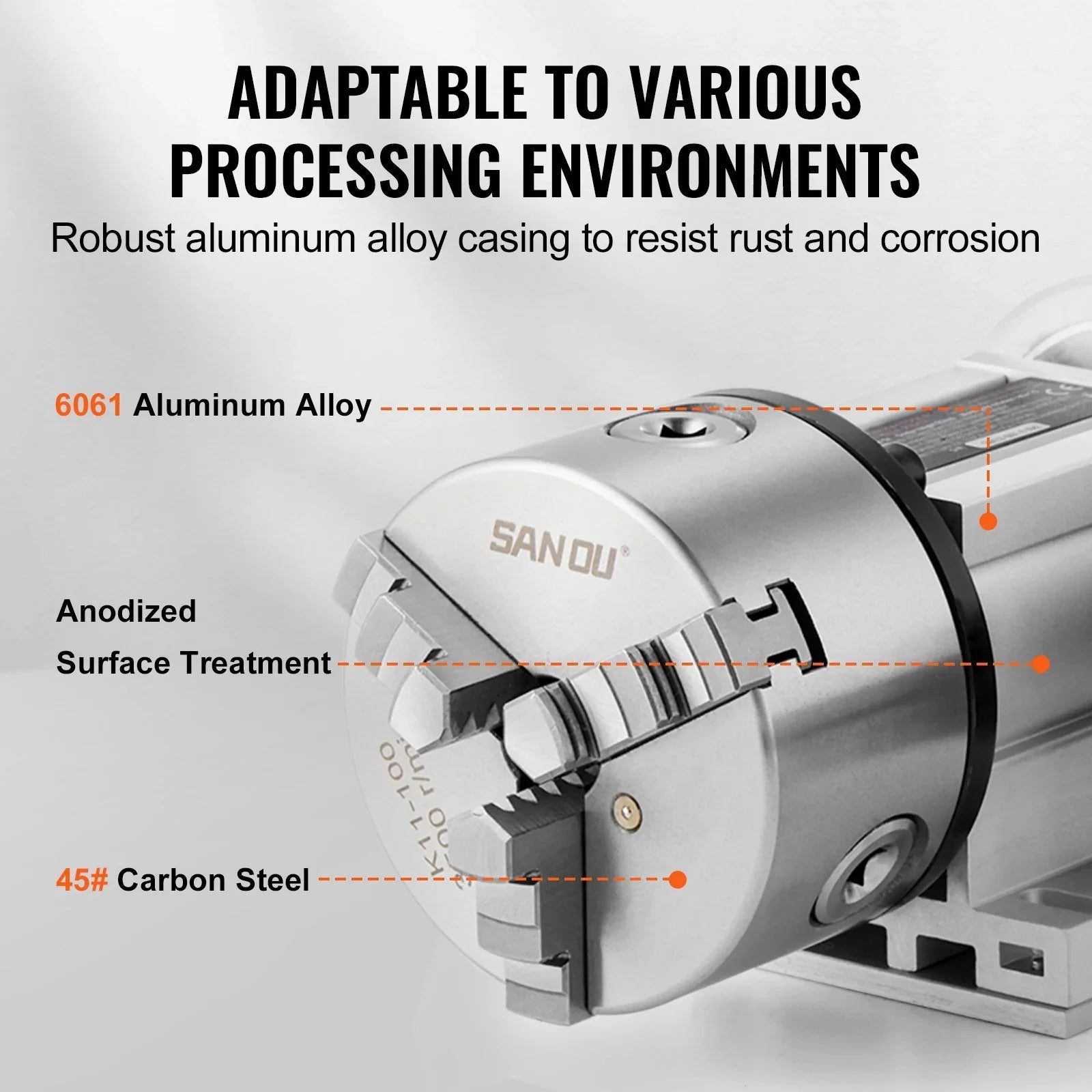 VEVOR Dividing Head 100mm 3-Jaw Chuck CNC 4th Axis Rotational