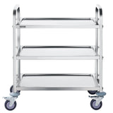 VEVOR Stainless Steel Cart, 3 Layers Lab Utility Cart 181 kg Weight Capacity, Medical Cart with Lockable Universal Wheels, for Lab, Clinic, Kitchen, Salon