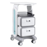 VEVOR 3 Tiers Lab Carts, Lab Utility Cart with 2 Drawers & 1 Top Tray, Mobile Medical Cart with ABS Material, Lab Rolling Cart with 4 Silent Wheels for Lab, Clinic, Hospital, Salon, White