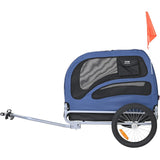 VEVOR Dog Bike Trailer, Supports up to 45 kg, Pet Cart Bicycle Carrier, Easy Folding Frame with Quick Release Wheels, Universal Bicycle Coupler, Reflectors, Flag, Collapsible to Store, Blue/Black