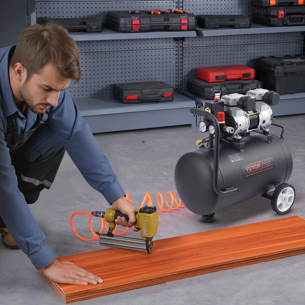 VEVOR 30L Air Compressor Portable Oil-Free 90 PSI Compact