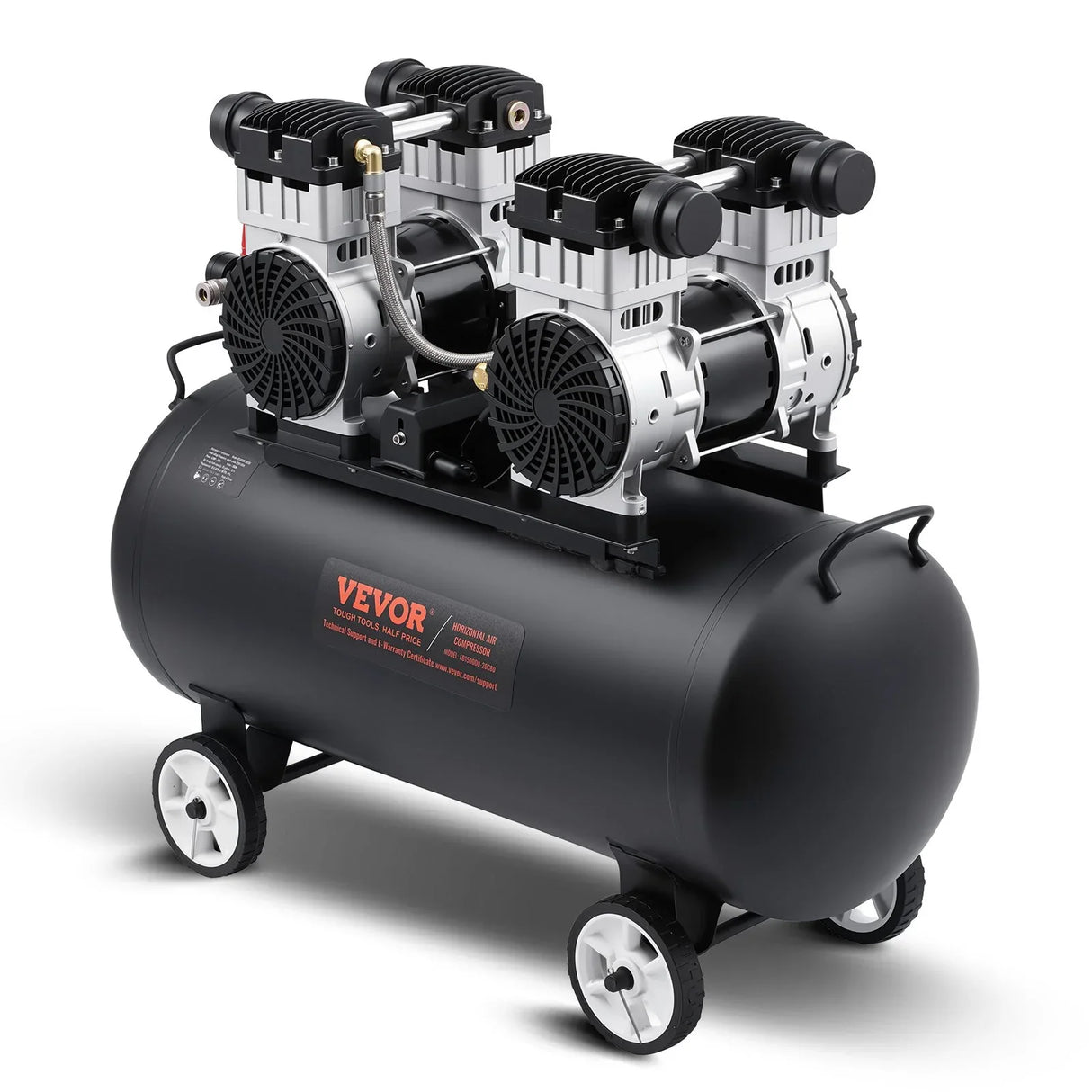 VEVOR 75L Air Compressor Professional Oil-Free 90 PSI Heavy-Duty
