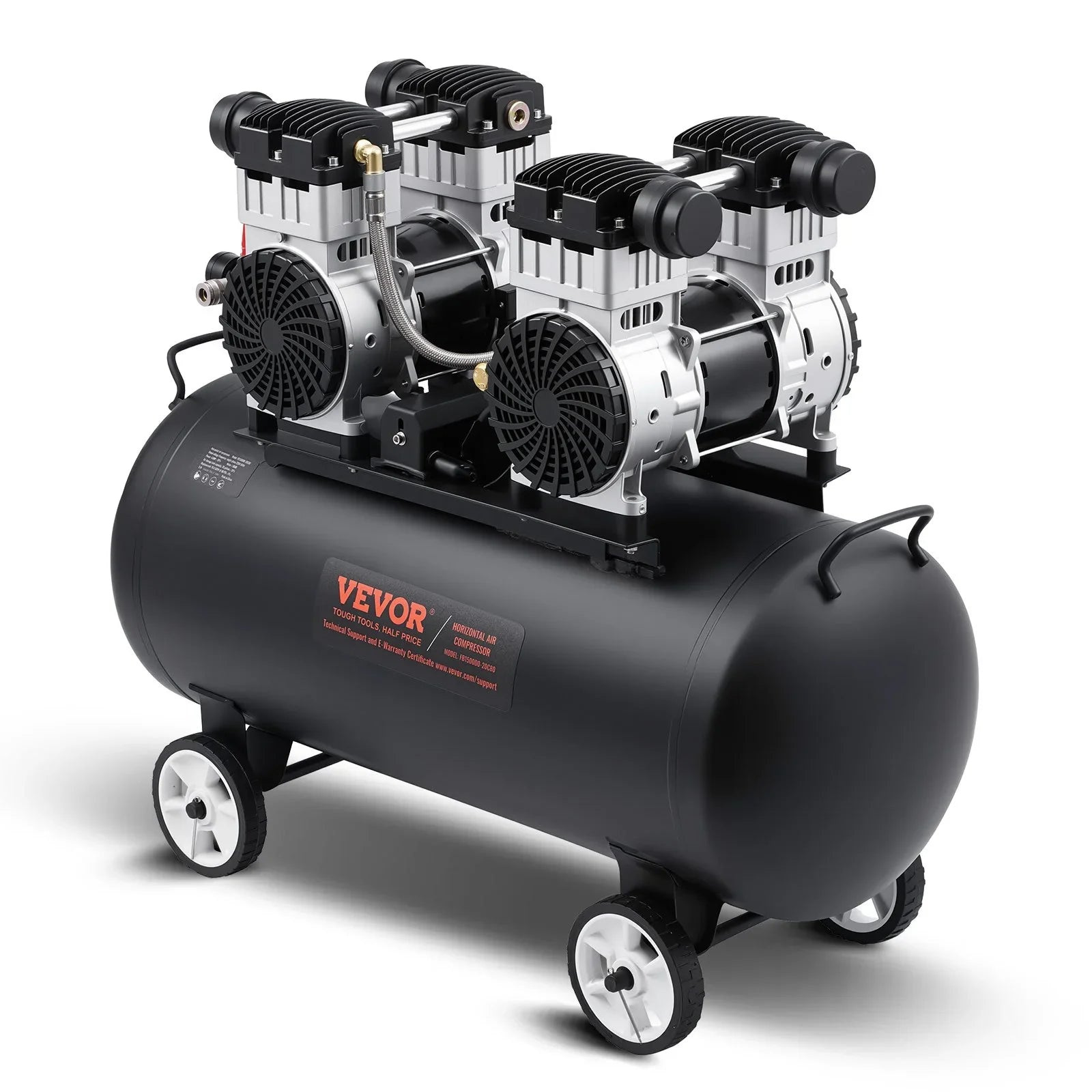 VEVOR 75L Air Compressor Professional Oil-Free 90 PSI Heavy-Duty