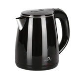 Black Dolphy electric kettle with sleek stainless steel spout and curved handle