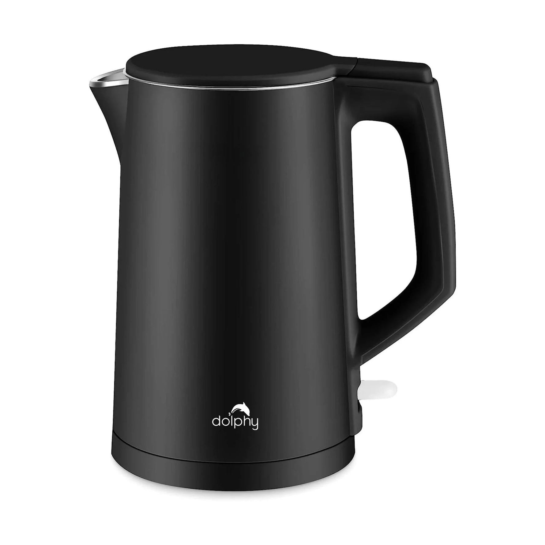 Black Dolphy electric kettle with ergonomic handle and sleek design