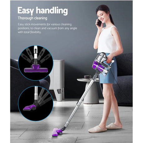 Devanti Stick Vacuum Cleaner Handheld Corded 450W Purple - Flea Market