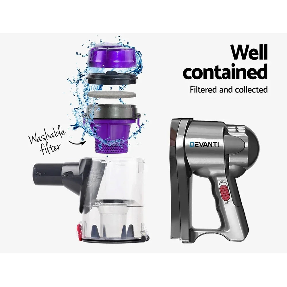 Devanti Stick Vacuum Cleaner Handheld Corded 450W Purple - Flea Market