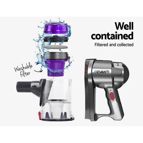 Devanti Stick Vacuum Cleaner Handheld Corded 450W Purple - Flea Market