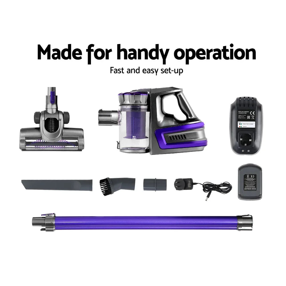 Devanti Stick Vacuum Cleaner Bagless Cordless 150W Purple - Flea Market
