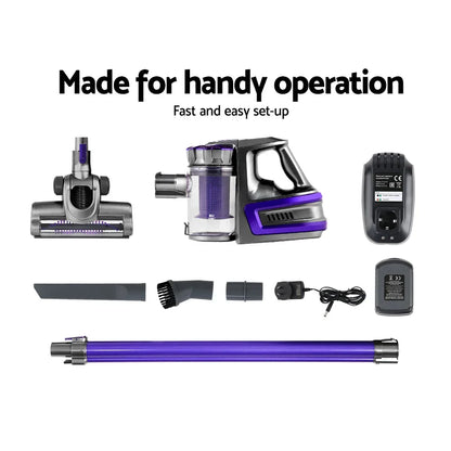 Devanti Stick Vacuum Cleaner Bagless Cordless 150W Purple - Flea Market