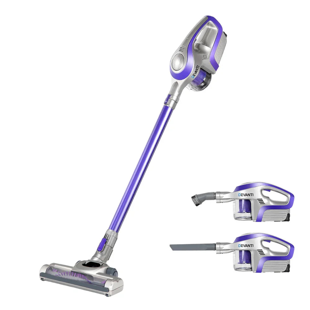 Devanti Stick Vacuum Cleaner Bagless Cordless 150W Purple - Flea Market