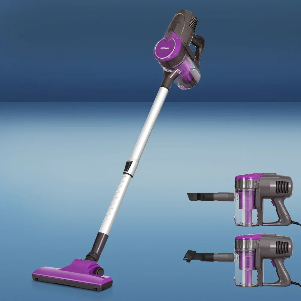 Devanti Stick Vacuum Cleaner Bagless Corded 500W Purple - Flea Market