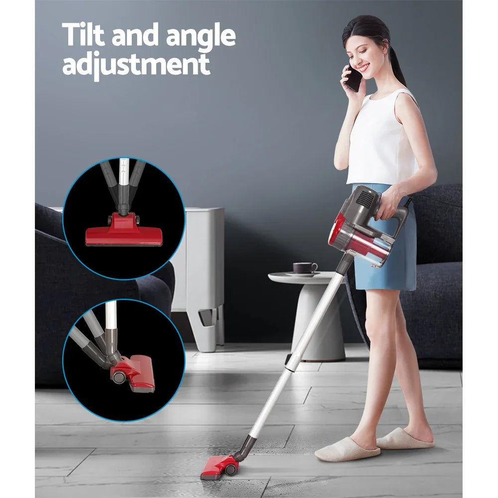 Devanti Stick Vacuum Cleaner Bagless Corded 500W Red - Flea Market