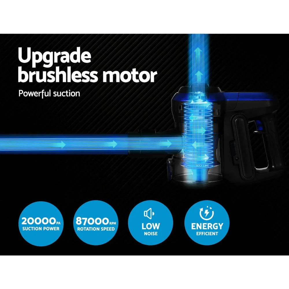 Devanti Stick Vacuum Cleaner Brushless Cordless 250W Blue - Flea Market