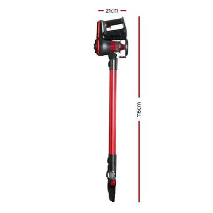 Devanti Stick Vacuum Cleaner Brushless Cordless 250W Red - Flea Market