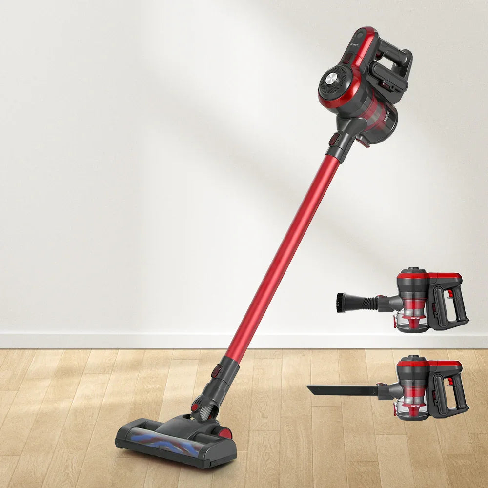 Devanti Stick Vacuum Cleaner Brushless Cordless 250W Red - Flea Market