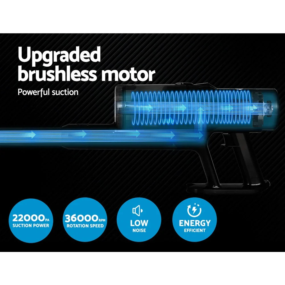 Devanti Stick Vacuum Cleaner Brushless Cordless 350W Grey - Flea Market