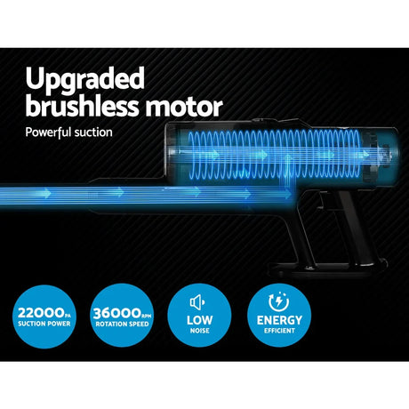 Devanti Stick Vacuum Cleaner Brushless Cordless 350W Grey - Flea Market