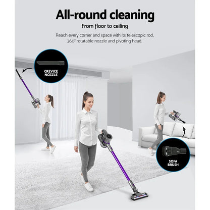 Devanti Stick Vacuum Cleaner Bagless Cordless 120W Purple - Flea Market