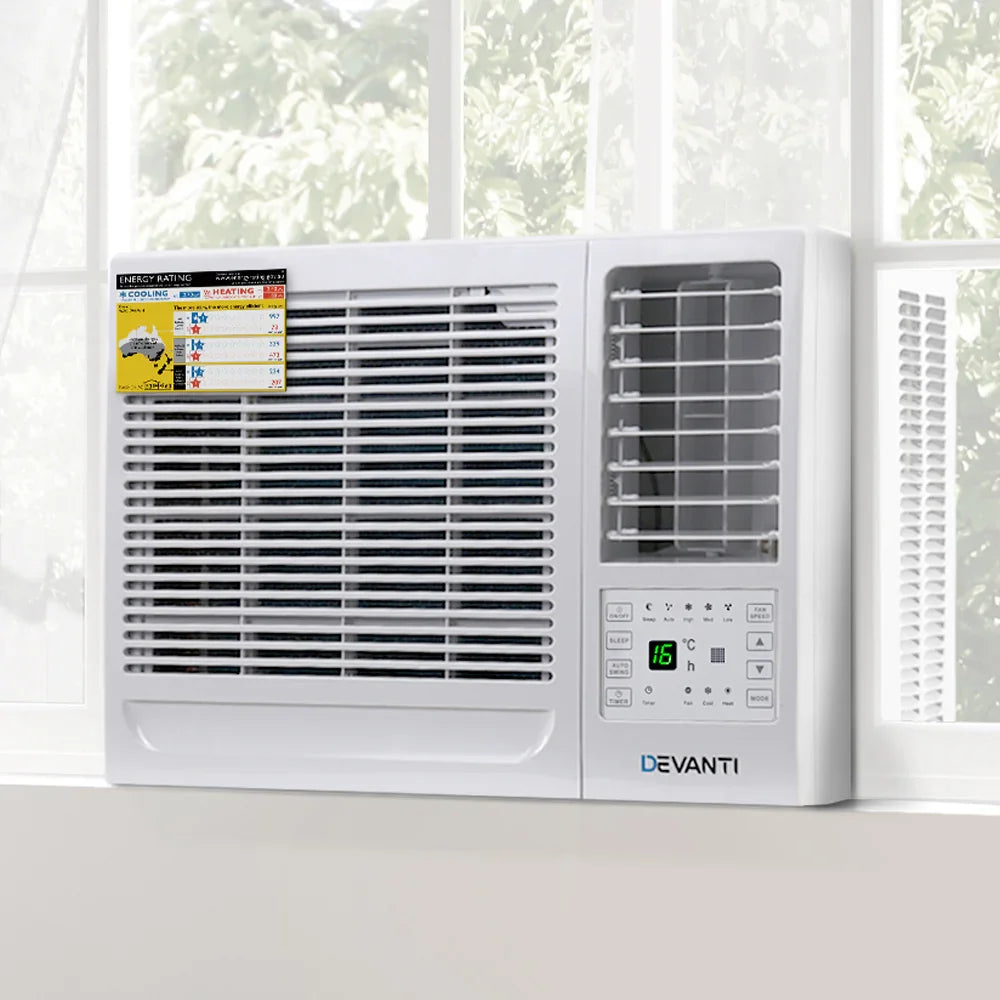 Devanti 2.7kW Window Air Conditioner - Compact Permanent Cooling