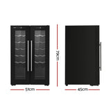 Devanti 24 Bottle Dual Zone Wine Fridge - Black