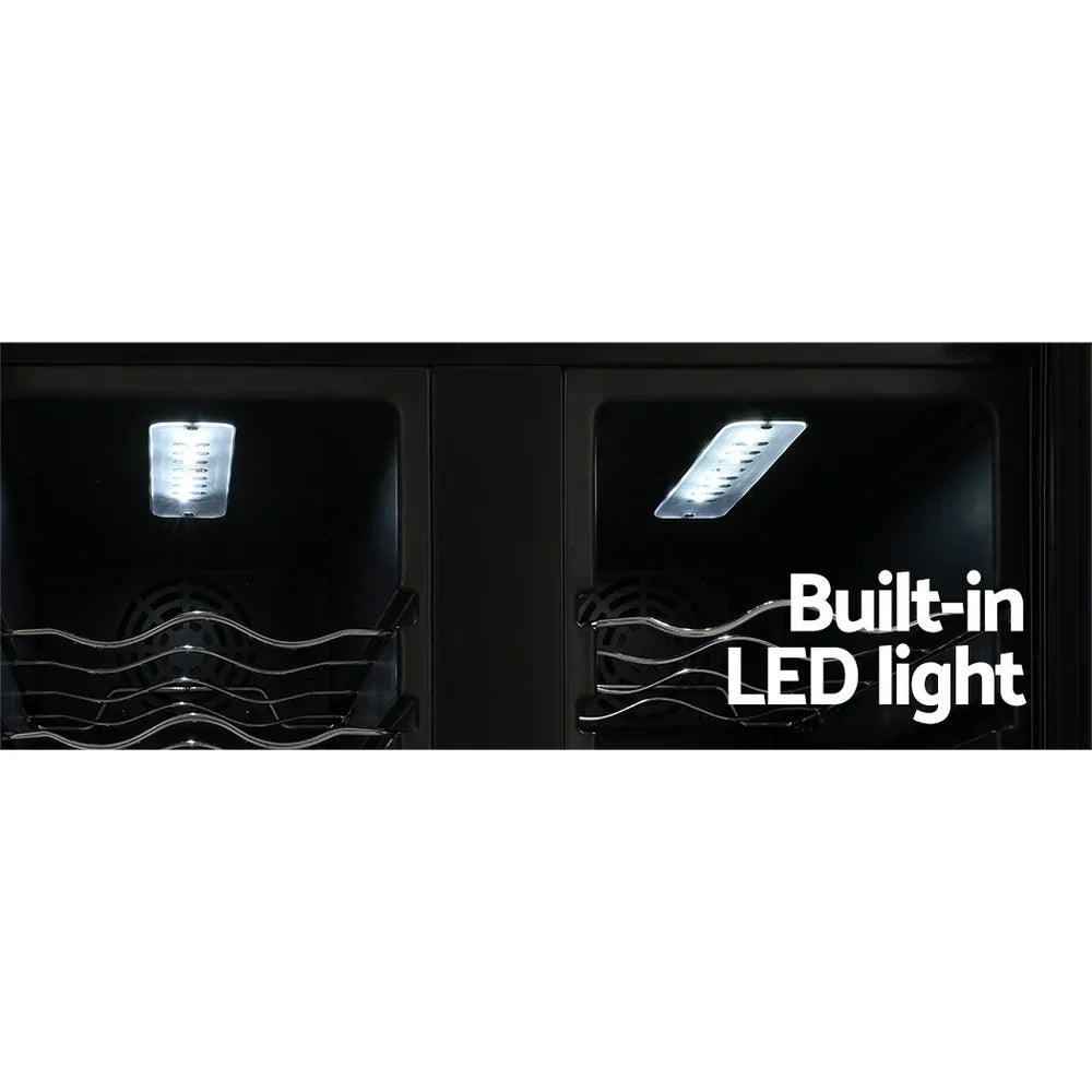 Devanti 24 Bottle Dual Zone Wine Fridge - Black