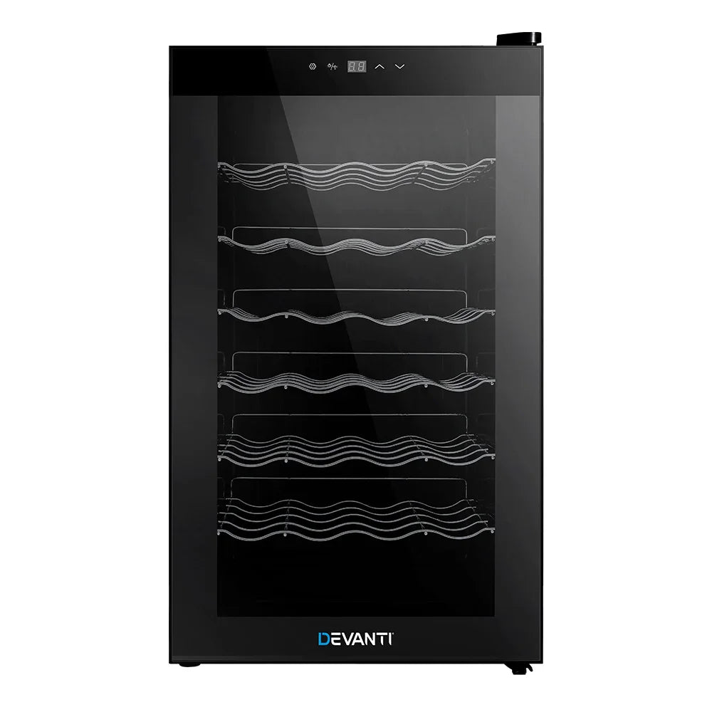 Devanti 28 Bottle Wine Fridge - Black