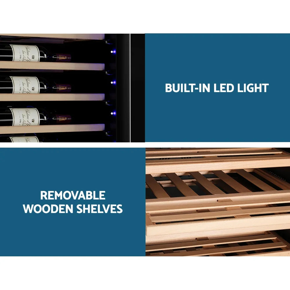 Devanti 128 Bottle Dual Zone Wine Fridge - Black