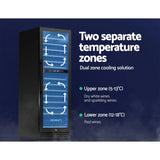 Devanti 154 Bottle Dual Zone Wine Fridge - Black