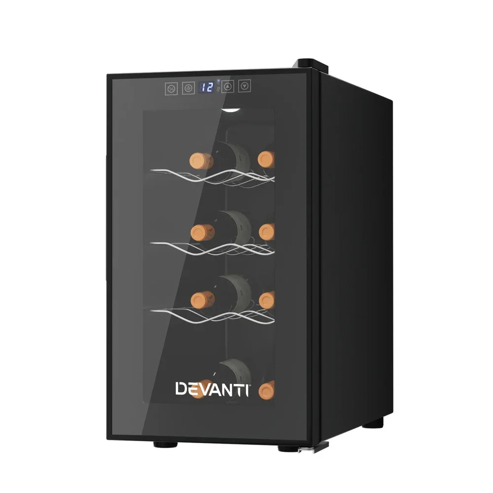 Devanti 8 Bottle Wine Fridge - Black