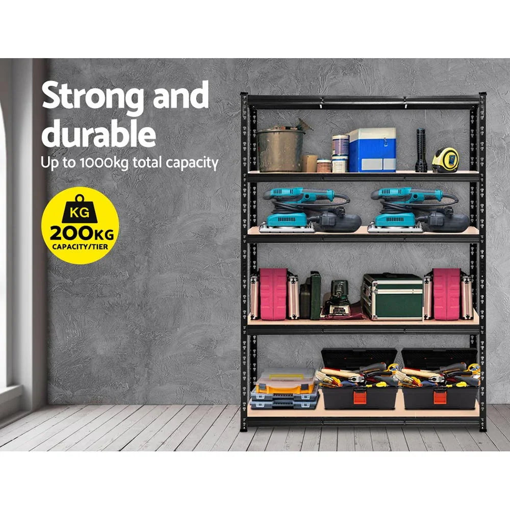 Giantz 1.8M Garage Shelving Warehouse Pallet Racking Storage Shelve Black - Flea Market