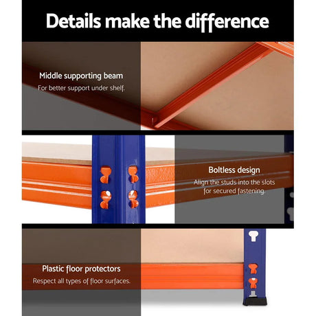 Giantz 2.4Mx1.8M Garage Shelving Warehouse Pallet Racking Storage Blue - Flea Market