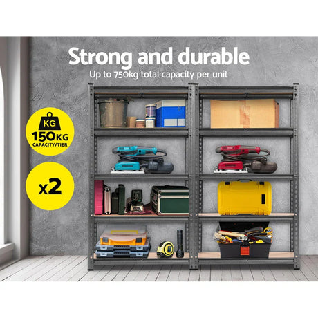 Giantz 2x1.5M Garage Shelving Warehouse Storage Racking Storage Steel - Flea Market