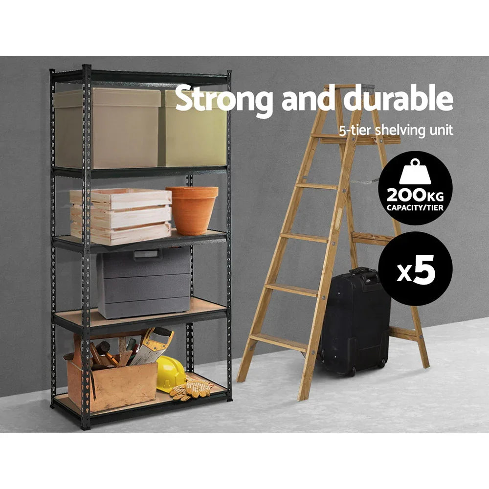 Giantz 5x1.8M Garage Shelving Warehouse Pallet Racking Storage Charcoal - Flea Market