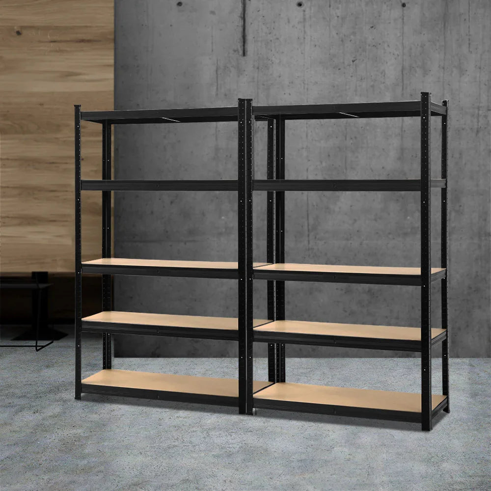 Giantz 2x1.8M Garage Shelving Warehouse Pallet Racking Storage Shelf Black - Flea Market