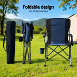 Weisshorn Camping Chair Folding Outdoor Portable Lightweight Beach Picnic 120kg Navy Blue