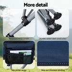 Weisshorn Camping Chair Folding Outdoor Portable Lightweight Beach Picnic 120kg Navy Blue