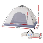 Weisshorn Camping Tent Instant Pop Up 2 Person Outdoor Hiking Beige