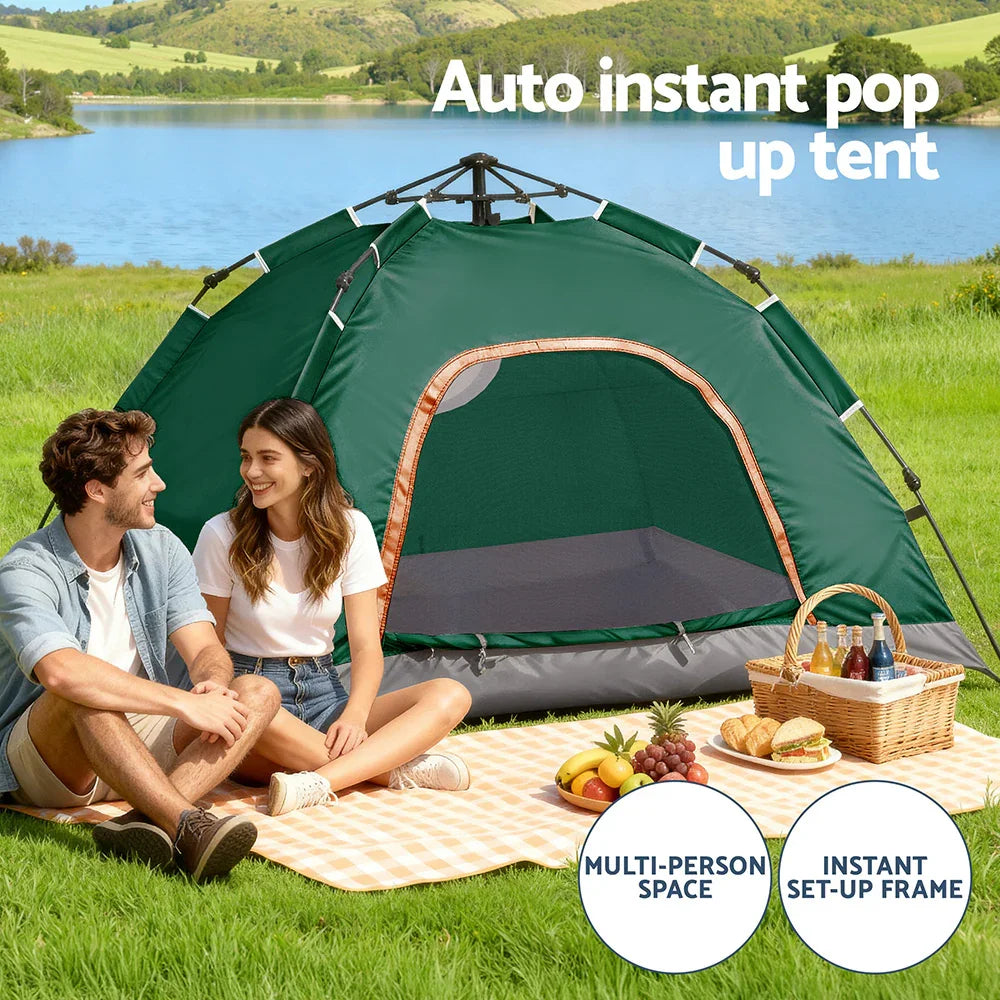 Weisshorn Camping Tent Instant Pop Up 2 Person Outdoor Hiking Green