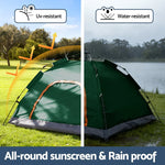 Weisshorn Camping Tent Instant Pop Up 2 Person Outdoor Hiking Green