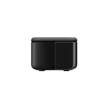 Black portable wireless speaker on white background, bargain electronics at Flea Market AU