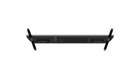 Black electronic rackmount device with vented panel and mounting brackets, Flea Market AU